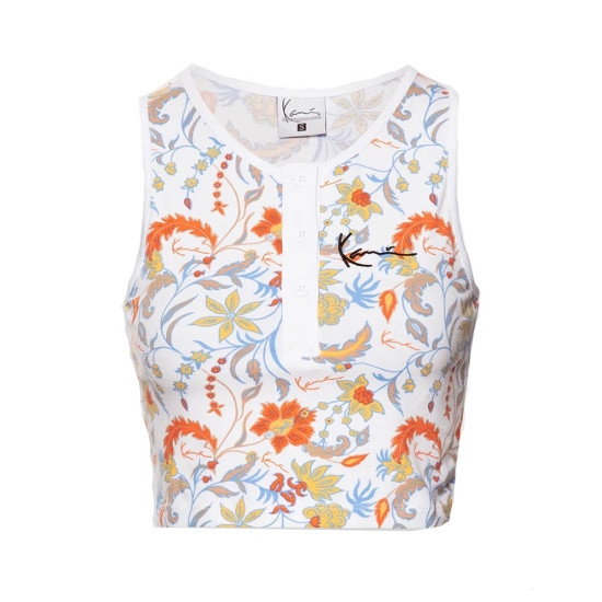 Karl Kani Γυναικεία αμάνικη μπλούζα Chest Signature Flower Crop Top
